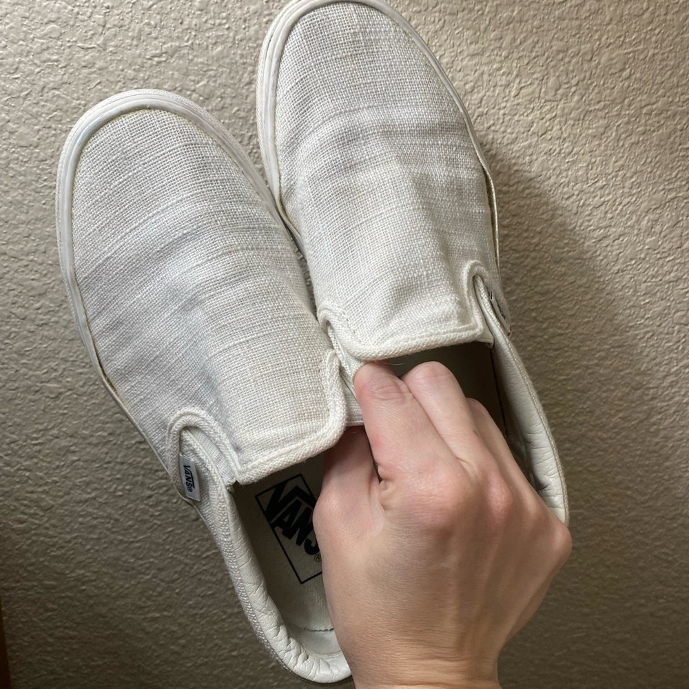 White Slip-On Vans